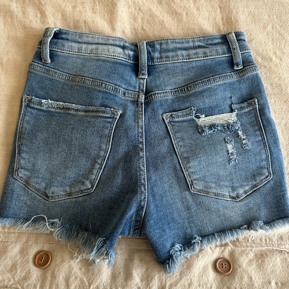 Stylish Distressed Blue Jean Shorts - Picture 4 of 4